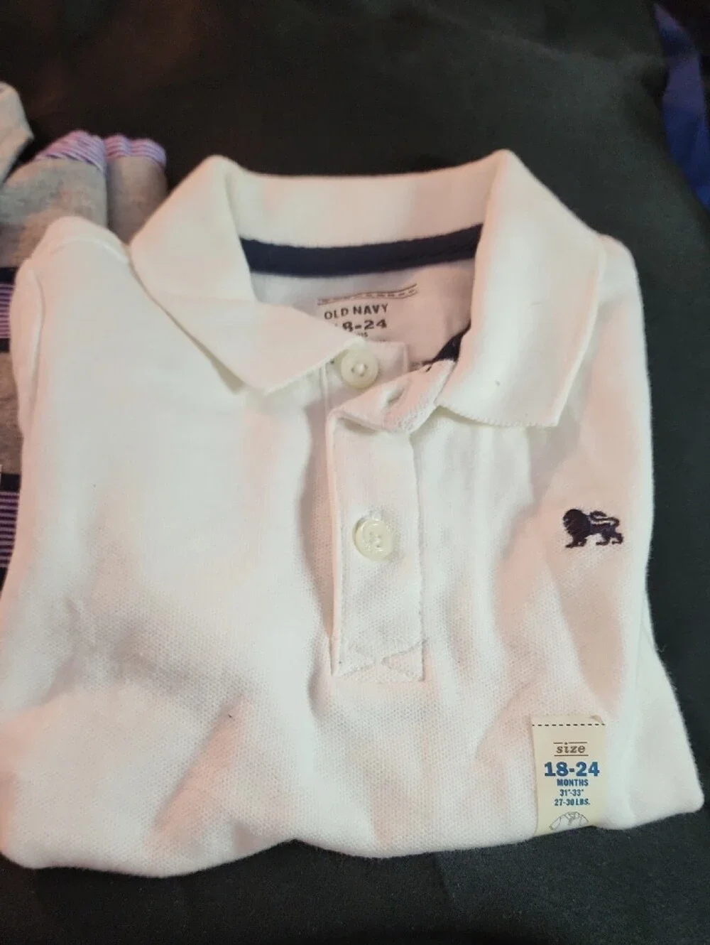 Old Navy White Kids Polo with Purple-Striped Polo & Yellow Graphic Tee Bundle